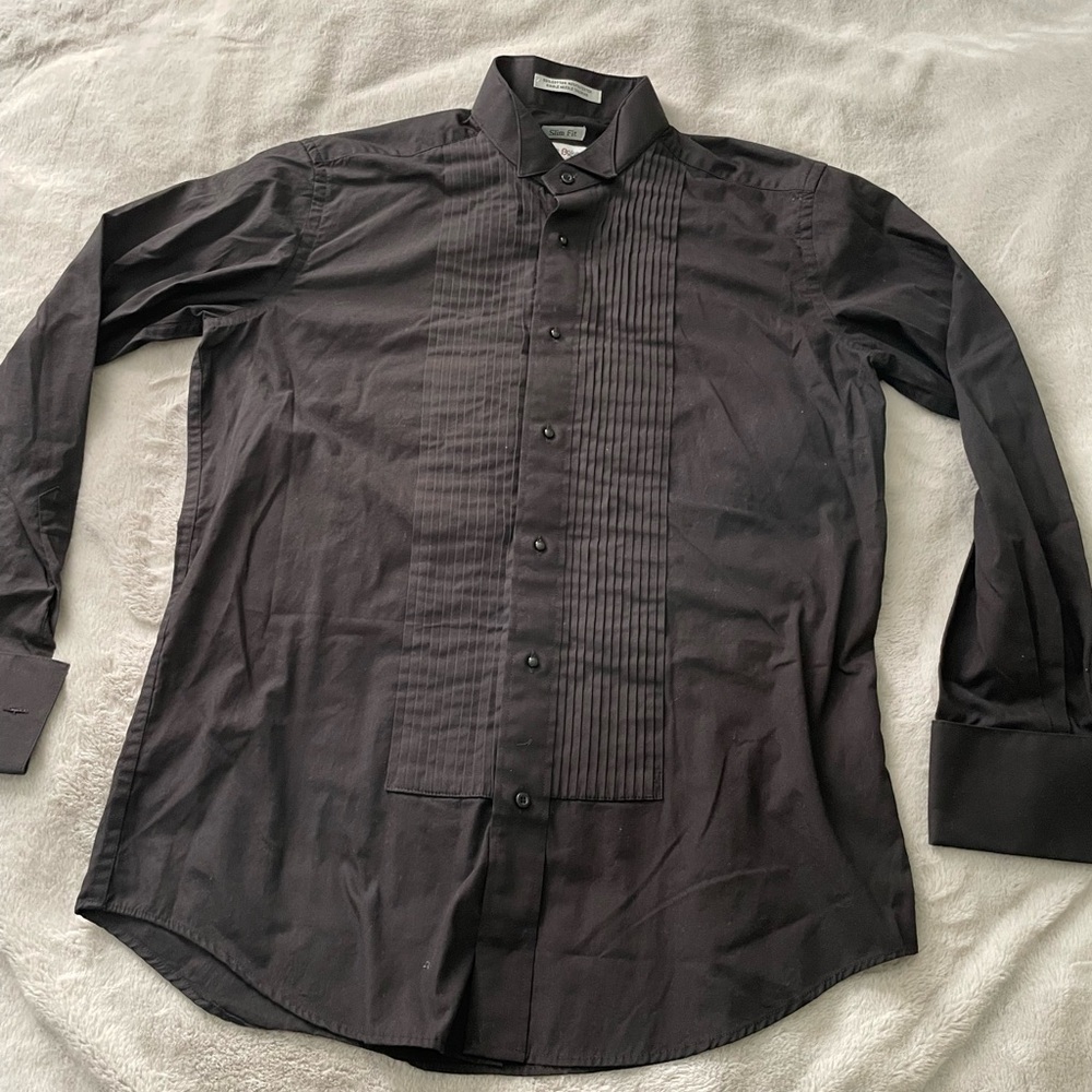 Men's Black Tuxedo Dress Shirt